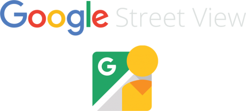 Google street view logo blanc